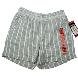 BRIGGS Striped Linen Blend Pull-On Shorts – Medium – NWT